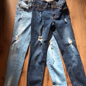 High rise ripped jeans